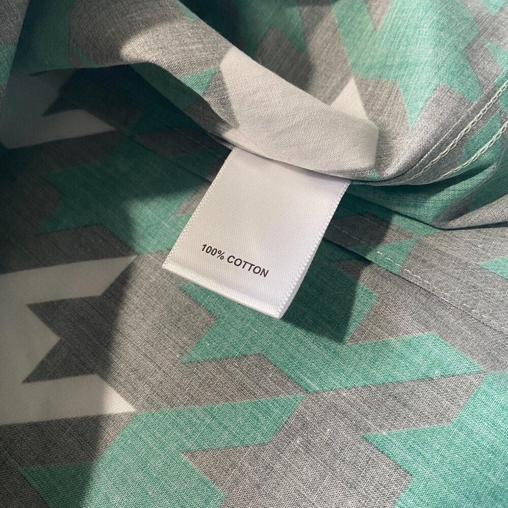 NEW Murano Long Sleeve Button Front Shirt Iron On Patch Cotton White $115 - Picture 4 of 9